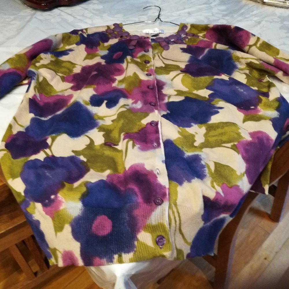 WD NY Embellished cardigan  with purple stones